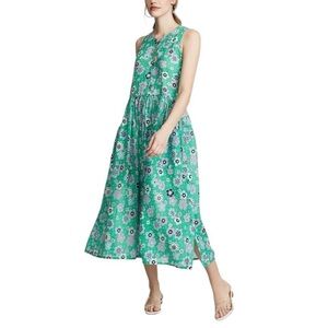 M.I.H. JEANS Leia Floral Cotton Gauze Sleeveless Button Down Midi Dress